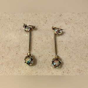 Elegant Gold and Iridescent Drop Earrings